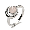 Natural Rose Quartz Adjustable Rings RJEW-K269-09P-06-2