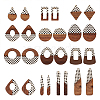 26Pcs 13 Styles Printed Opaque Resin & Walnut Wood Pendants RESI-TA0001-89-2