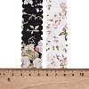 4 Yards 2 Colors Polyester Flower Printed Ribbon OCOR-A008-04-3