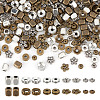 GOMAKERER 500Pcs 10 Styles Tibetan Style Alloy Spacer Beads Sets TIBEB-GO0001-01-1