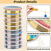 10 Rolls 10 Styles Round Copper Jewelry Wire CWIR-BBC0001-10-6
