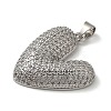 Rack Plating Brass Micro Pave Clear Cubic Zirconia Pendants KK-K345-11P-2