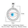 Brass Micro Pave Cubic Zirconia Pendants ZIRC-OY001-35-P-2