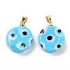 Handmade Evil Eye Lampwork Pendants LAMP-F030-01G-04-2