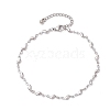 304 Stainless Steel Wave Link Chain Anklets AJEW-AN00641-02-2