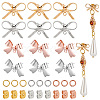 DELORIGIN 24Pcs 4 Style Bowknot Brass Stud Earring Findings DIY-DR0001-30-1