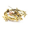 Dragon Rhinestone Brooch Pins JEWB-K018-10AG-2