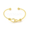 Cross Knot Brass Open Cuff Bangles for Women BJEW-G704-01G-2