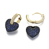 Brass Micro Pave Cubic Zirconia Dangle Huggie Hoop Earrings KK-R137-017A-NF-3