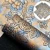 Flower Pattern Imitation Leather Fabrics PW-WGB593C-07-1