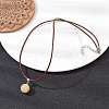 Natural Citrine Round Pendant Necklaces NJEW-JN04478-04-2