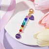 Mother's Day Flat Round with Word Mom & Heart Alloy Enamel Pendant Decorations HJEW-JM01510-04-2