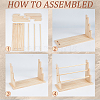 3-Tier Wood Bracelet Organizer Display Stands ODIS-WH0043-316-3