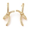 Cubic Zirconia Knot Stud Earrings EJEW-Q769-06G-1