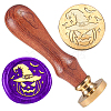 Retro Halloween Golden Tone Brass Sealing Wax Stamp Head AJEW-WH0208-817-1