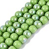 Electroplate Opaque Glass Beads Strands EGLA-Q132-6MM-01C-16-1