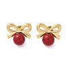 304 Stainless Steel Enamel Stud Earrings EJEW-G423-10G-02-4