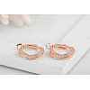 Real Rose Gold Plated Fashion Tin Alloy Austrian Crystal Hoop Earrings EJEW-AA00057-22-3