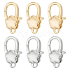 6Pcs 2 Colors Brass Lobster Claw Clasps KK-FG0001-29-1