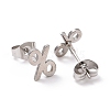 304 Stainless Steel Mathematical Percent Sign Stud Earrings for Men Women EJEW-G318-03P-2