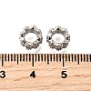 Wave Rondelle Brass Micro Pave Cubic Zirconia European Beads KK-K300-07A-P-2