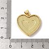 Heart with Corss Brass Micro Pave Cubic Zirconia Pendants KK-K385-040G-4