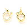 Brass Micro Pave Cubic Zirconia Charms ZIRC-O037-15G-2