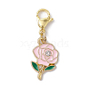 Valentine's Day Rose Alloy Enamel Pendant Decorations HJEW-JM02831-01-4