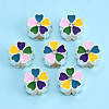 Alloy Enamel European Beads MPDL-T005-005F-RS-3