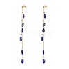 Natural Gemstone Dangle Stud Earring EJEW-JE04122-2