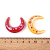 Christmas UV Plating Printed Opaque Acrylic Beads MACR-N018-07-3