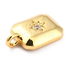 Brass Clear Cubic Zirconia Charms KK-J276-10G-3