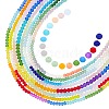   8 Strands Opaque 8 Style 7 Colors Frosted Glass Beads Strands FGLA-PH0001-03-1