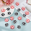 HOBBIESAY 20Pcs 2 Colors Dog Paw Print Food Grade Eco-Friendly Silicone Beads SIL-HY0001-30-4