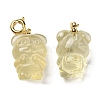 Natural Citrine Bear Pendant Decorations G-R489-15G-2