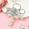 Resin & Acrylic & Faux Suede Tassel Keychain KEYC-YW00126-20-1