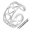 Simple Stainless Steel Love Heart Open Cuff Rings for Men Women GC6156-1-1