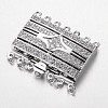Brass Cubic Zirconia Box Clasps ZIRC-O020-09-NR-2