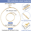 304 Stainless Steel Paperclip Chains Necklaces & Bracelet Jewelry Sets SJEW-SC0001-07G-2