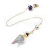 Resin Hexagonal Pointed Dowsing Pendulums(Brass Finding and Gemstone Inside) G-L521-A05-2