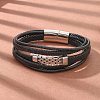 Braided Microfiber Leather Multi-strand Bracelets BJEW-Q010-06A-2