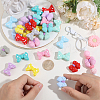 32Pcs 16 Colors Food Grade Eco-Friendly Silicone Focal Beads SIL-PA0001-33-3