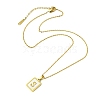 Ion Plating(IP) Rectangle with Initial Letter 304 Stainless Steel Pendant Necklace X-NJEW-R265-04G-S-3