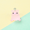 DIY Translucent Resin Pig Mobile Phone Strap Making Kits DIY-YW0011-16E-1