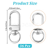 36Pcs Alloy Swivel Clasps PURS-CN0001-12KCG-2