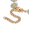 Enamel Daisy Link Chain Necklace NJEW-P220-01G-06-4