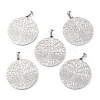Flat Round with Tree of Life 304 Stainless Steel Pendants X-STAS-F016-02P-1