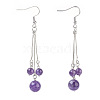 Natural Amethyst Dangle Earrings EJEW-JE02813-06-1