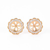 Brass Micro Pave Clear Cubic Zirconia Stud Earrings Findings KK-T062-123G-NF-1