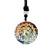 Orgonite Chakra Natural & Synthetic Mixed Stone Pendant Necklaces PZ4674-04-1